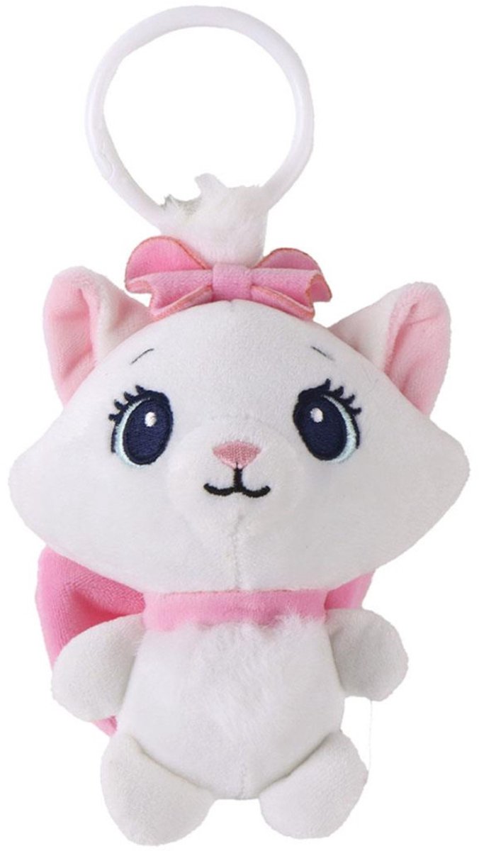 Disney Marie Pink Strik 3D pluchen figuur met hanger, tasornament 13 cm