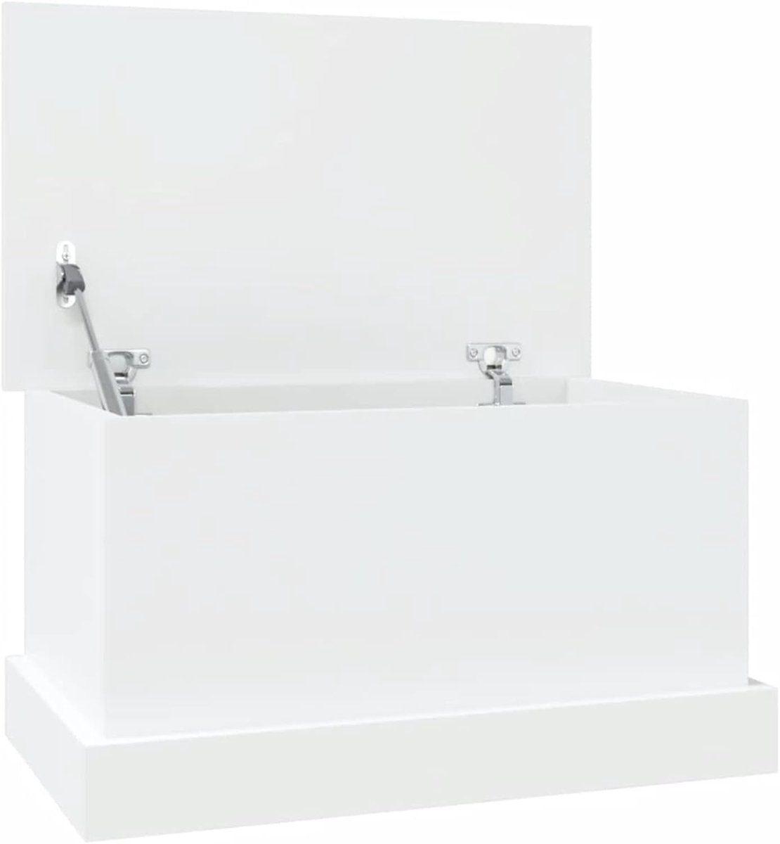 Houten Opbergbox Met Deksel - Multifunctionele Witte Opbergkist voor Binnen - 50x30x28 cm