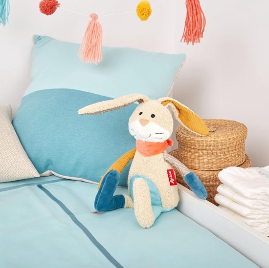 Zacht Pluche Konijn Knuffeldier met Patchwork Details voor Baby's en Kinderen — afbeelding 5