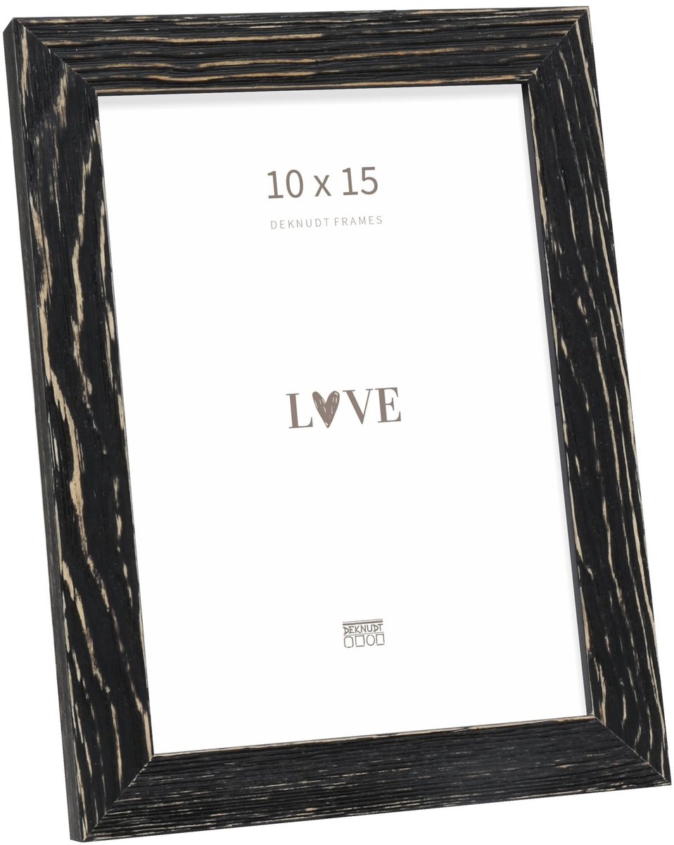 Deknudt Frames fotolijst S68VF2 - verweerd hout - zwart - foto 10x15