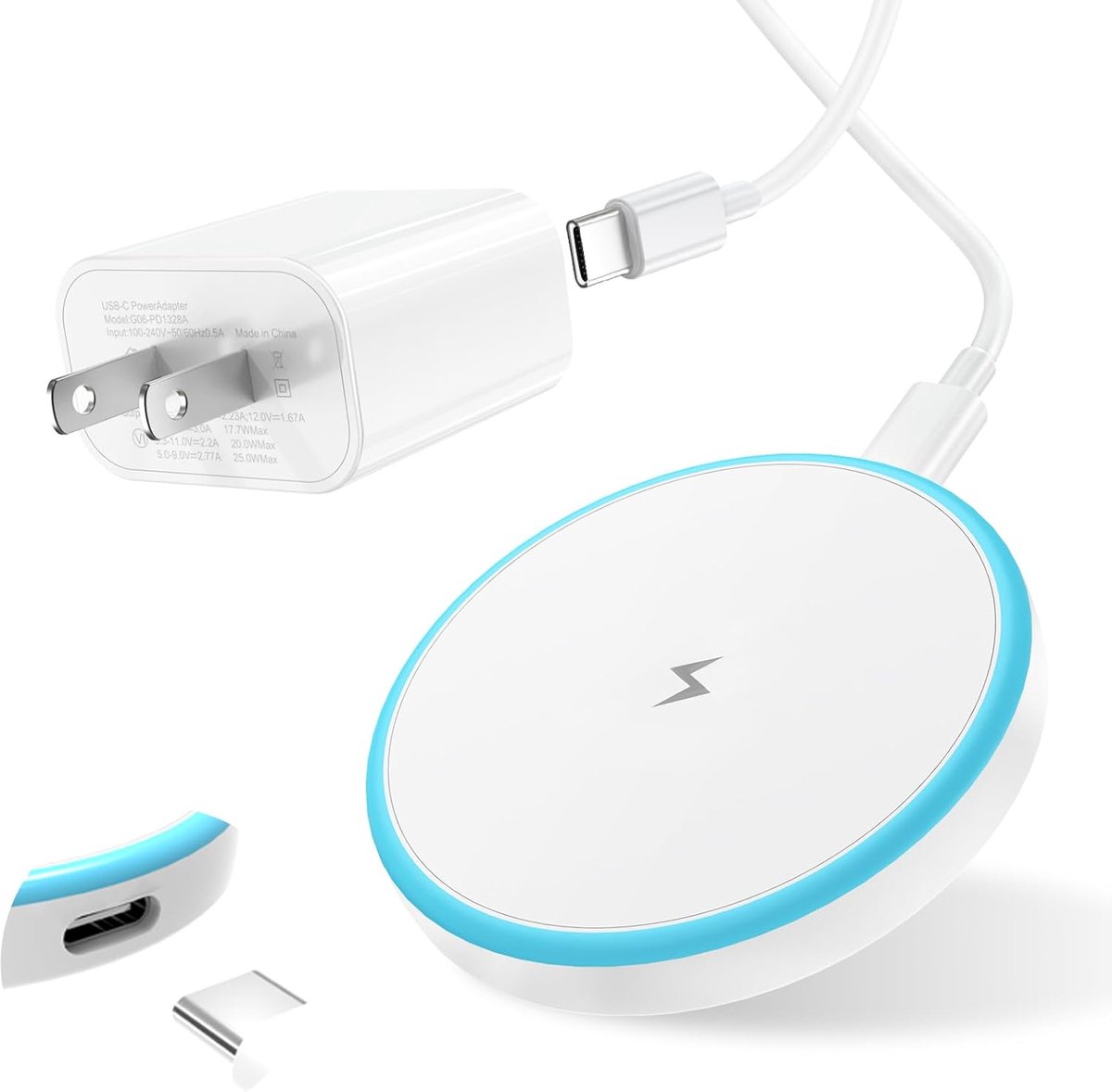 Draadloze Magnetische Oplader met 20W Adapter voor Telefoons en Oortjes