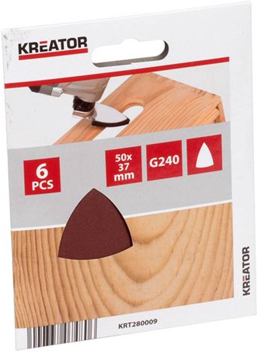 Kreator Schuurpapier KRT280009 - Driehoekig - 50x37mm - K240 - 6 stuks