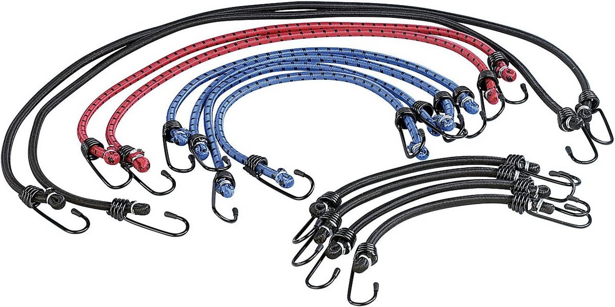 Set van 12 Universele Bagagespanners Fiets & Motor - Extra Sterke Spankabels in 4 Lengtes