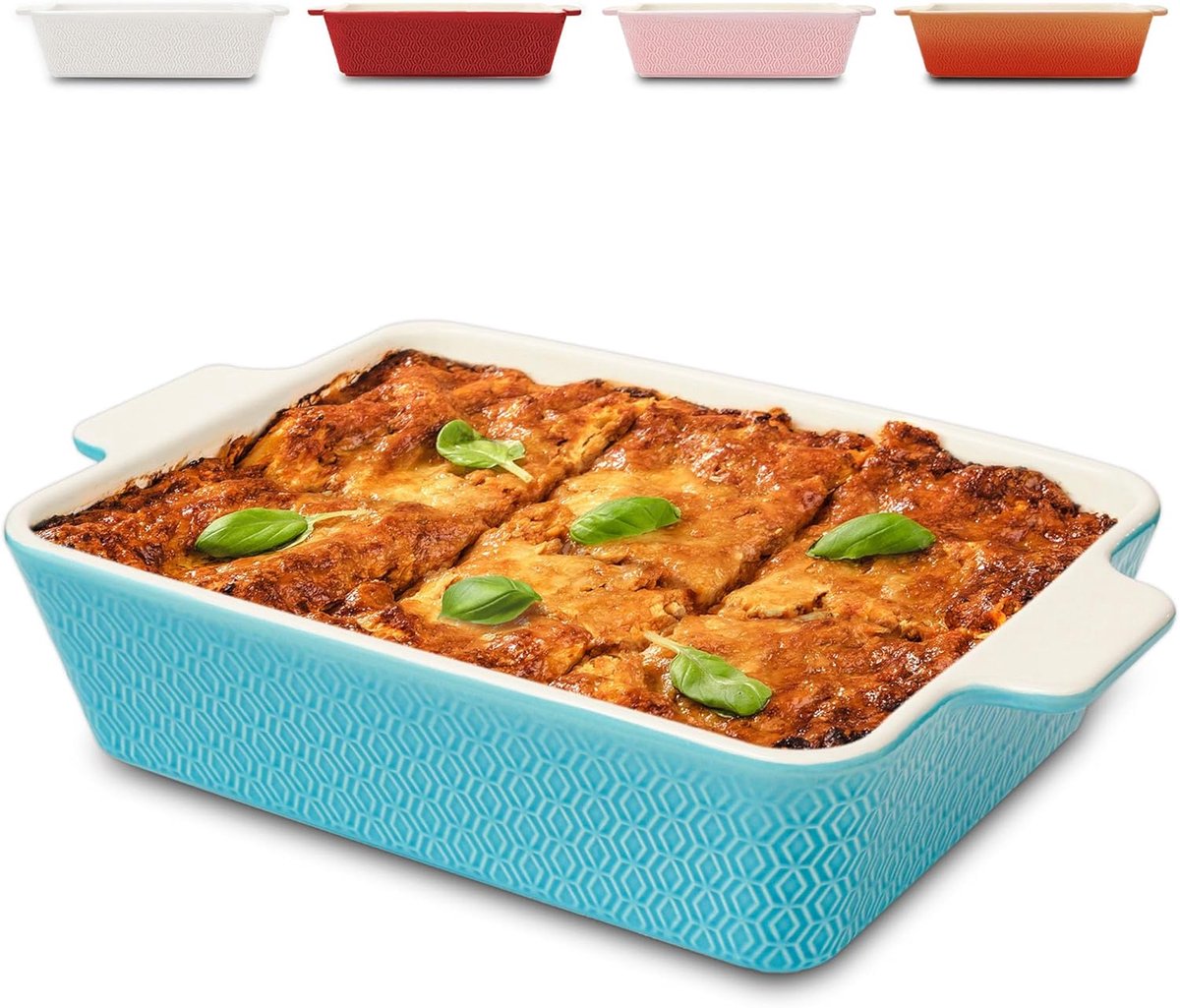Grote Keramische Ovenschaal Vierkant - Extra Hoge Rand & Anti-Aanbaklaag