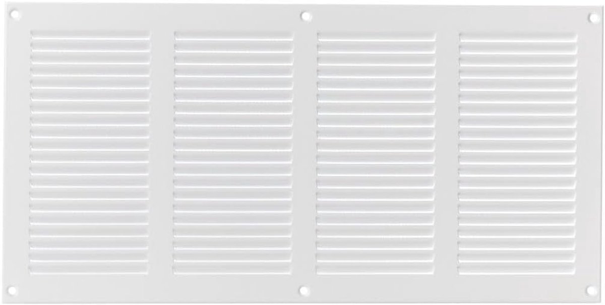Ventilatierooster - Muurrooster Muggenhor - Luchtcirculatie Verbeteren - Met Insectengaas - 400x200mm - Wit