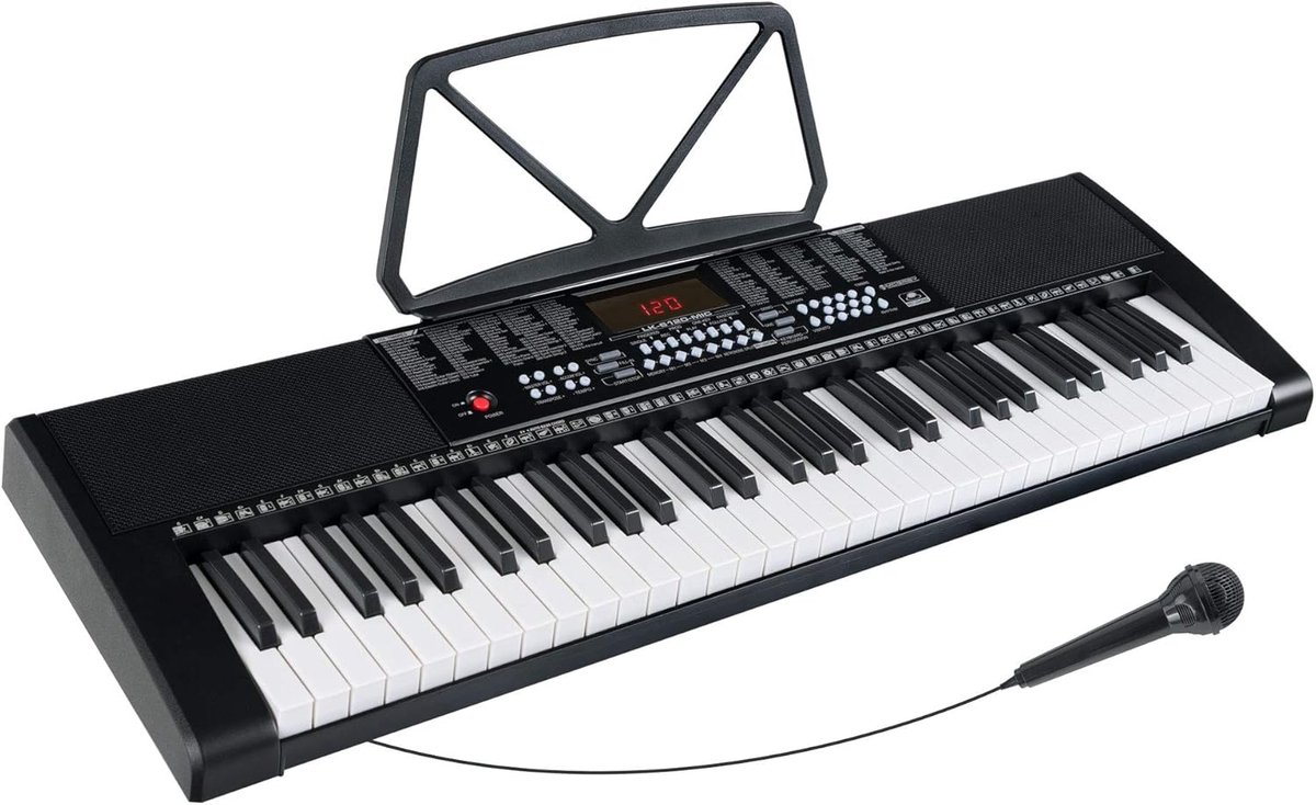 Elektronisch keyboard - Instapmodel met 61 toetsen - Muziek leren spelen - Verlichte toetsen en microfoon