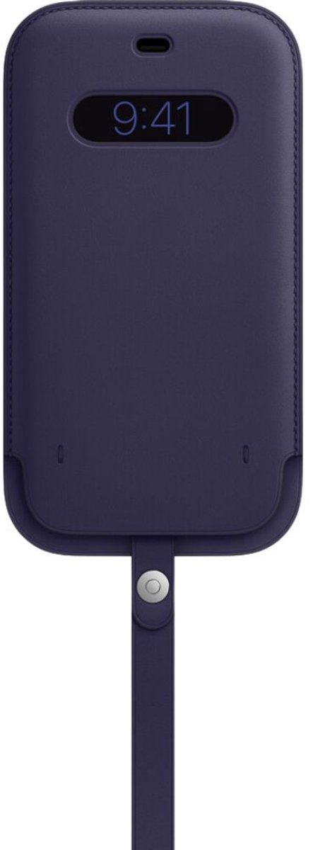 Apple - Leren hoesje met Koord - MagSafe - iPhone 12 Pro Max - Donkerpaars / Violet