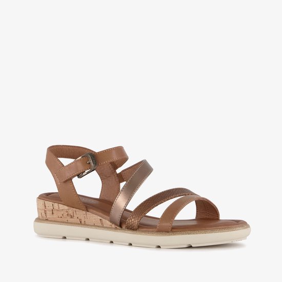 Tamaris dames sandalen met sleehak cognac - Maat 40