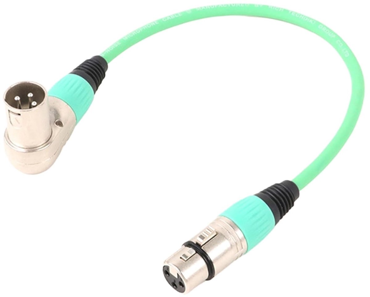 XLR Patchkabel - Microfoon Kabel - Audio Verbinding - Haakse Connector - 03 Meter - Groen