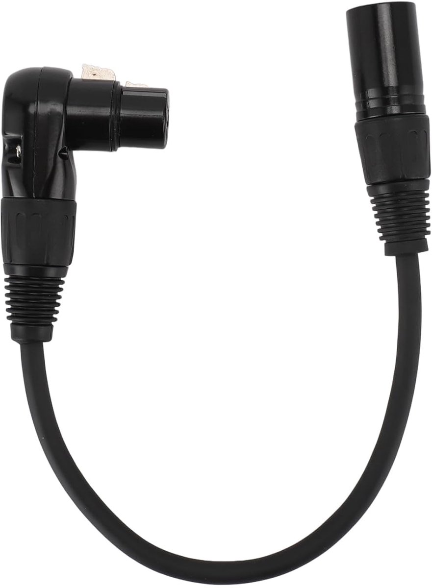 Microfoon Kabel - Verlengkabel Audio - Opnemen Geluid - Haakse Connector - 1 Meter - Zwart