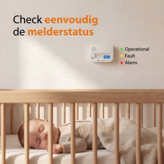 Smartwares FGA-13041 - Koolmonoxidemelder CO melder - 85 dB - Levensduur 10 jaar - BSI Gecertificeerd