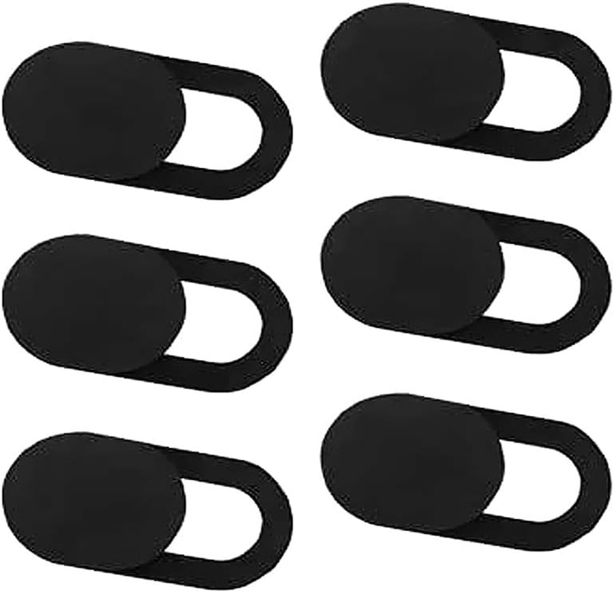 Webcam Covers - Privacy Stickers - Digitale Veiligheid - Ultra Dun Ontwerp - 6 Stuks Pakket - Zwart