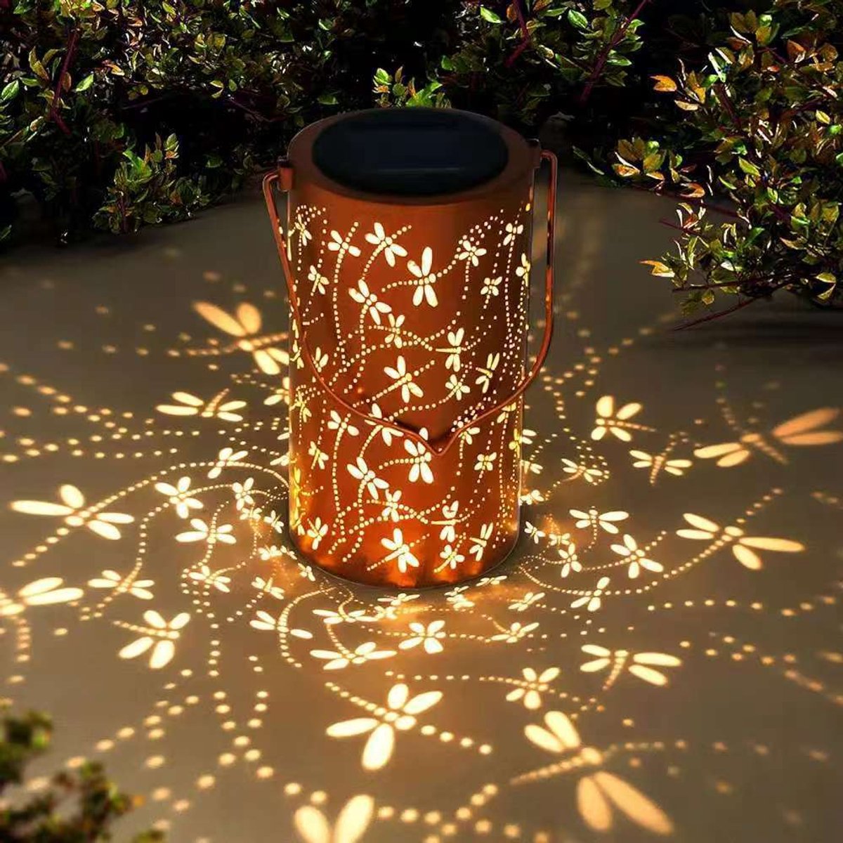 Libel, 18*10cm-Zonne-energie Hanglamp Buiten - Waterdichte LED Tuinlamp - Metaal - Voor Tu