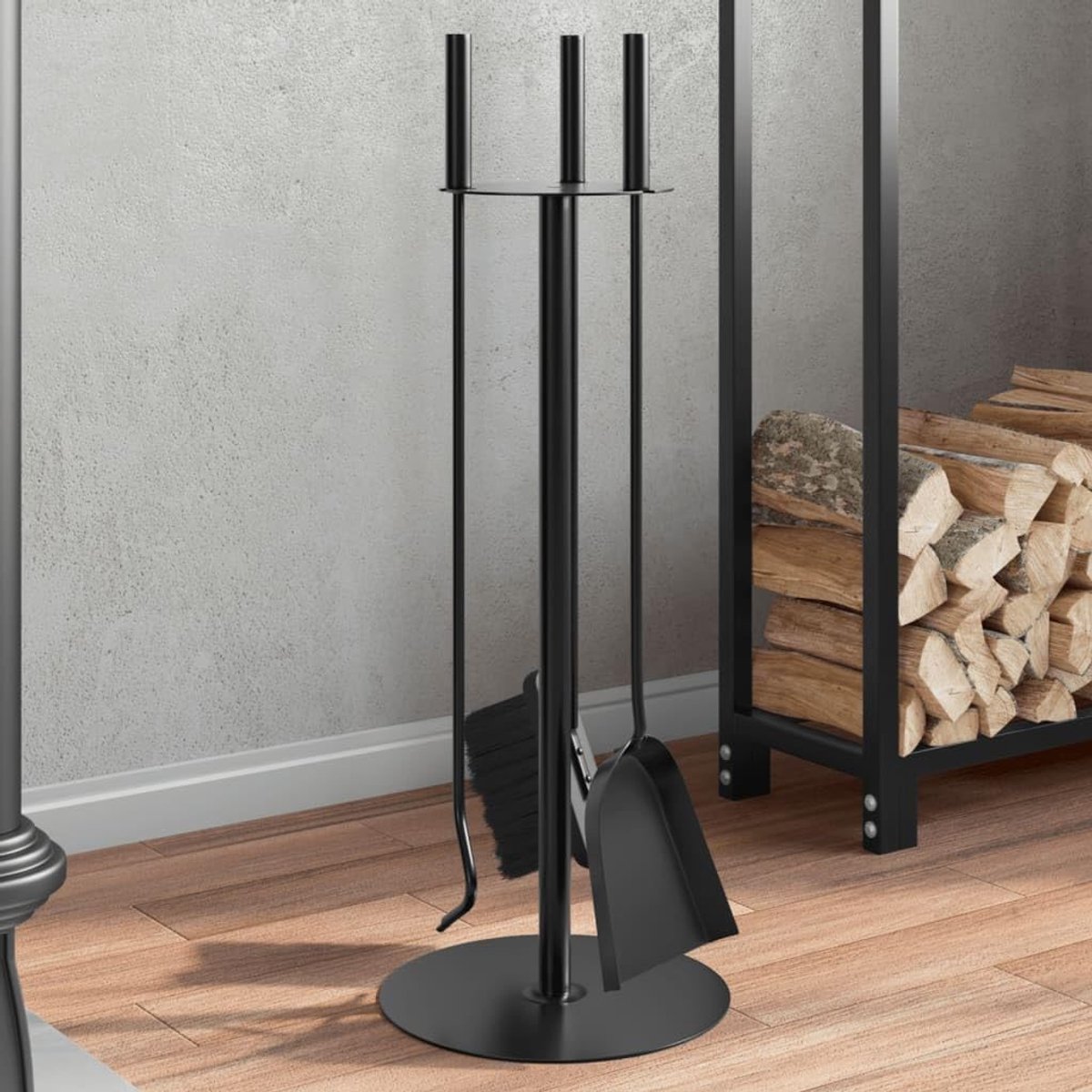Haard Gereedschap Set - Open Haard Set - Haard Onderhoud - 4 Delig Staal - 22x59 cm