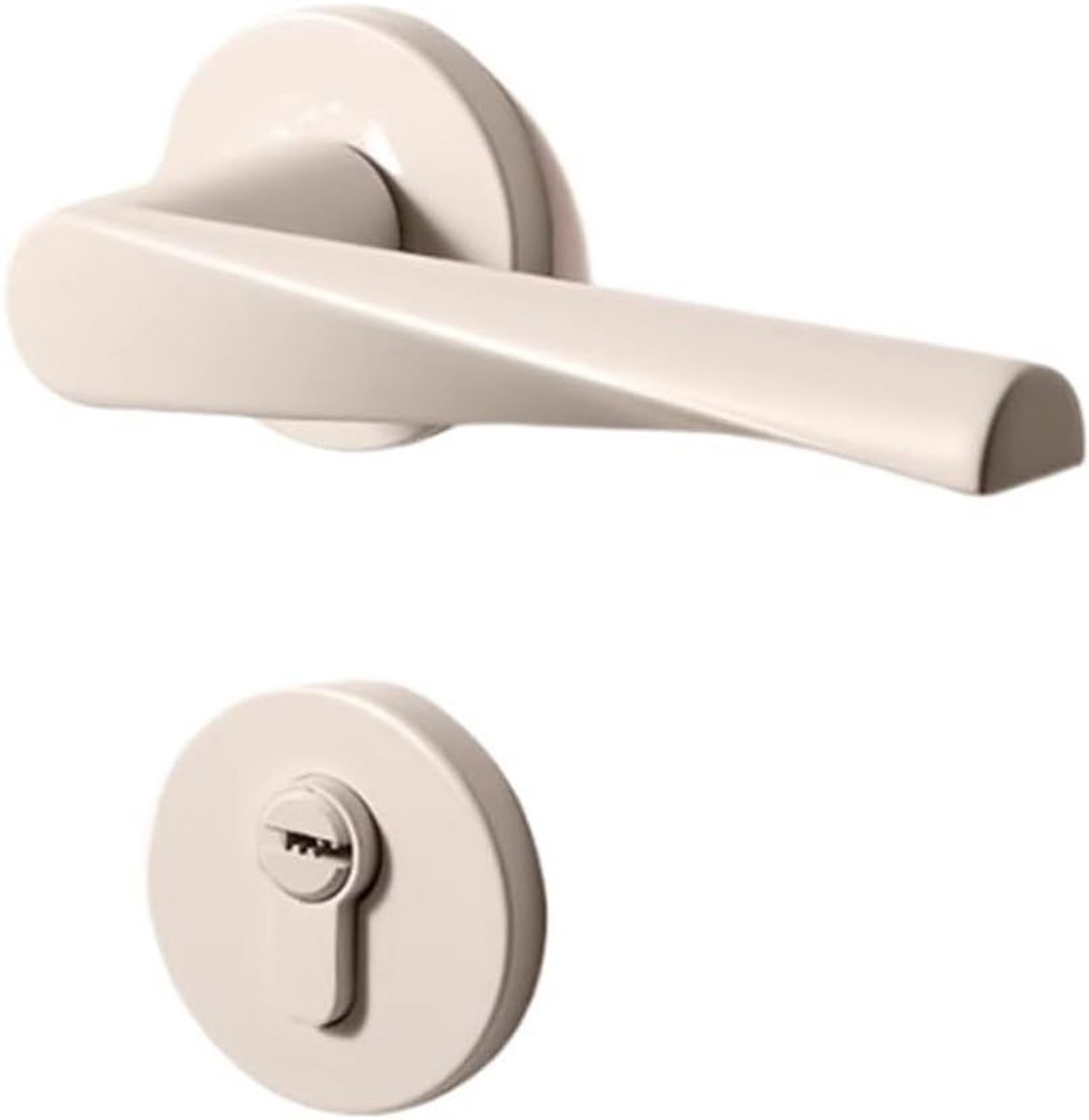 Kamerdeurslot - Magnetisch slot - Stille sluiting - Verzinkt koper kern - 35-45 mm dikte - Beige