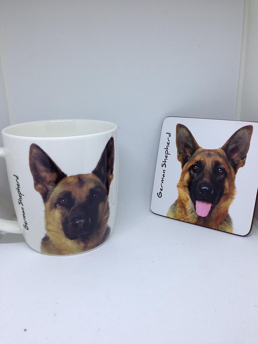 Duitse herder mok - Honden mok set - Warme dranken - Magnetronbestendig - 16 Ounces