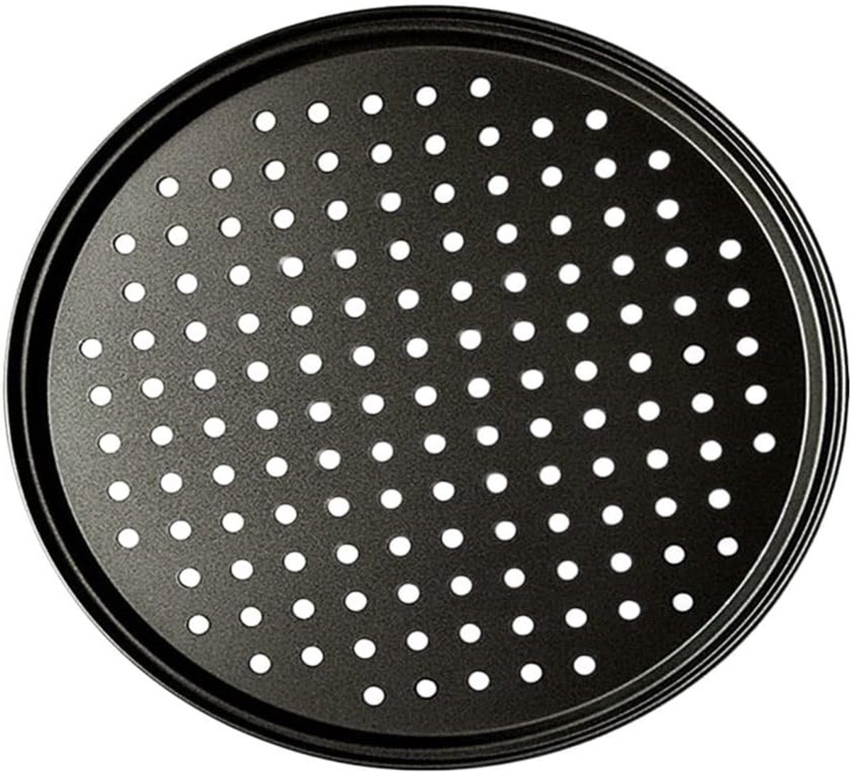 Pizzabakplaat - Bakplaat Pizza - Thuis Pizza Bakken - Anti-aanbaklaag Staal - 32 cm