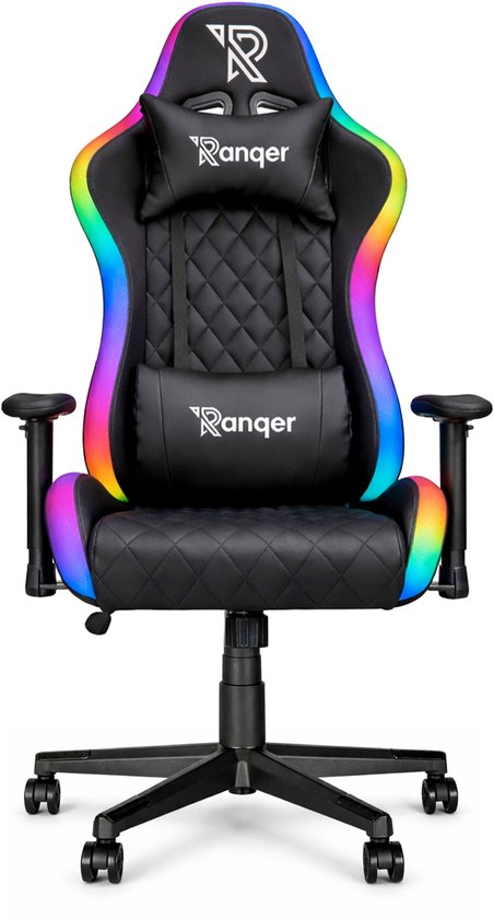 Ranqer Halo Gamestoel RGB Zwart met LED Verlichting - Ranqer - €159,99