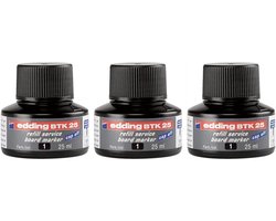 Merkloos Marker Inkt Vullingen - Navulinkt Set - Whiteboard Markers - 3 Flessen Set - 25 ml Per Fles - Zwart