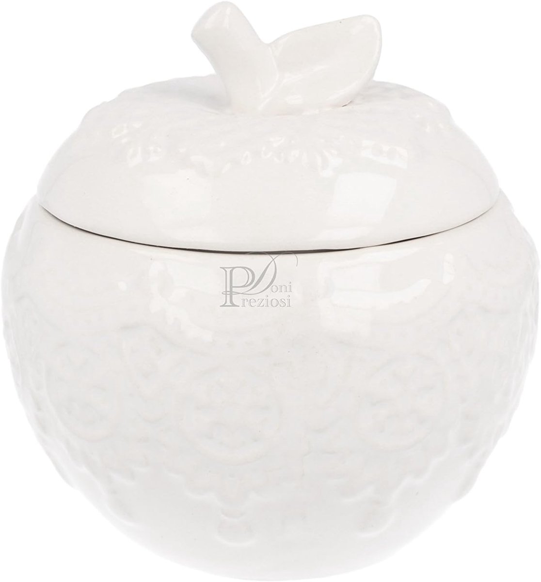 Appelhouder Porselein - Bewaarbox Fruit - Keuken Decoratie - Elegant Design - Wit