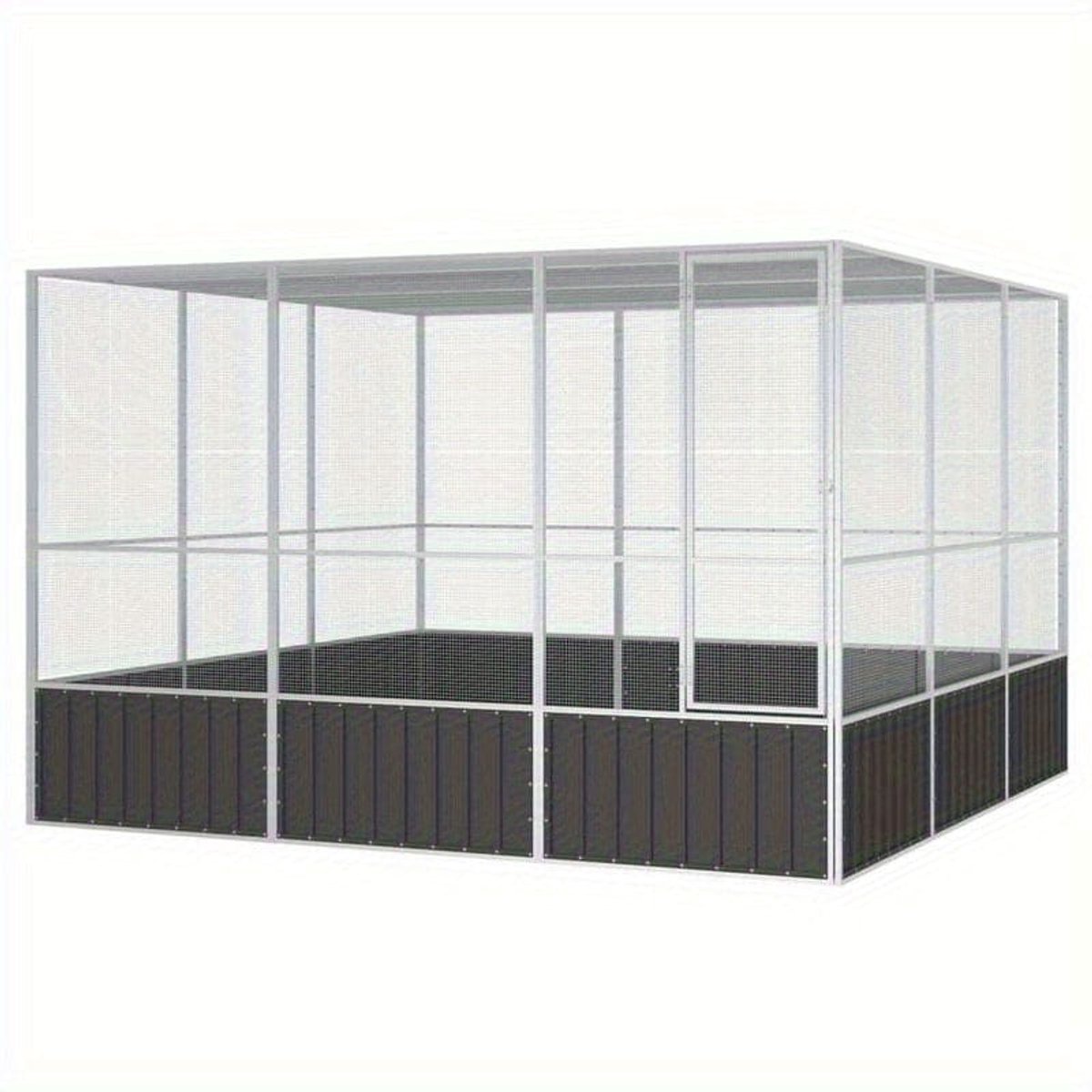 Vogelkooi – Vogelvolière – Papegaaienkooi – Parkietenkooi – Dierenkooi – Gegalvaniseerd Staal – Ruim 302,5x324,5x211,5 cm – Veilig en Comfortabel Anthraciet