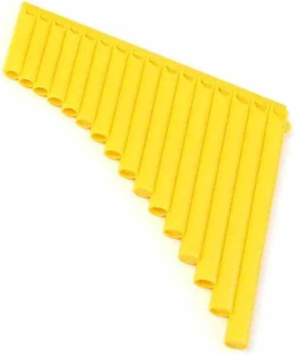 Panfluit 16 Buizen - Muziek Instrument - Beginners Leren - C Toets - 27 x 23 cm - Geel