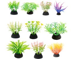 Solud® Aquarium decoratie set tropisch - Aquarium plantjes - Aquarium planten - Aquarium kunstplanten 10 stuks - 5-12 CM