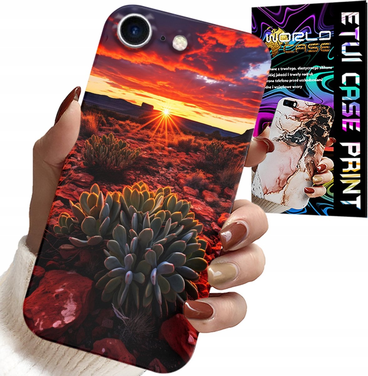 HOESJE VOOR IPHONE 7 / 8 / SE2 - MEXICAANSE WOESTIJNUITZICHTEN HOESJE + GLAS