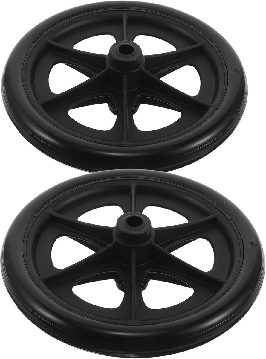Rolstoelwielen Set - Vervangende Banden - Soepele Besturing - Slijtvast Rubber - 19 cm Diameter - Zwart