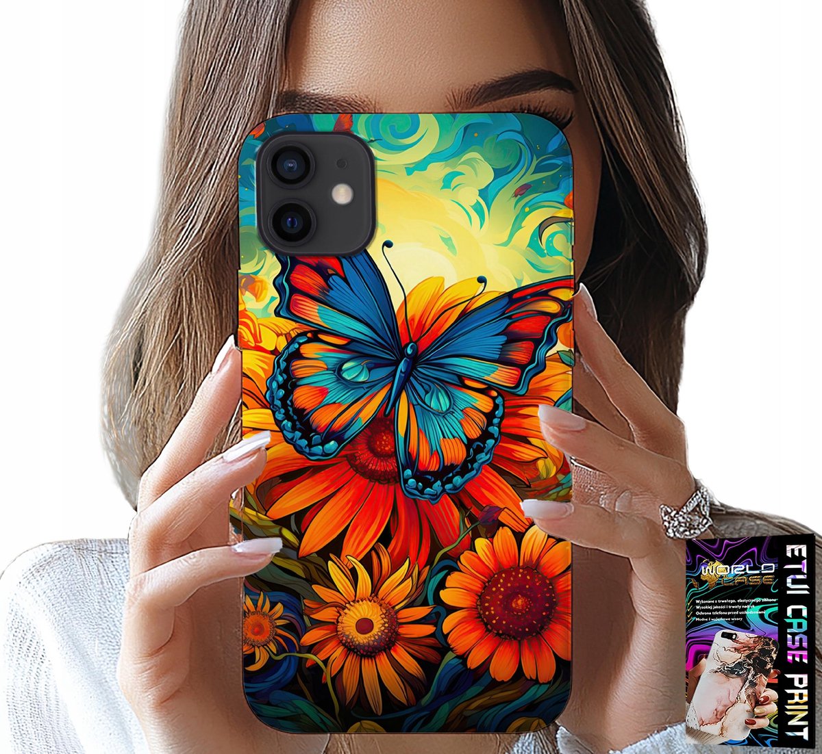 iPhone 13 Mini hoesje - Vlinders, bloemen en rozen cover