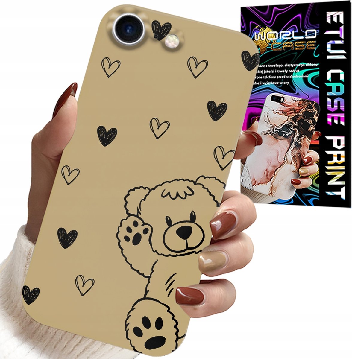 HOESJE VOOR IPHONE 7 / 8 / SE2 - TEDDYBEERPATROON VOOR DE JONGSTE