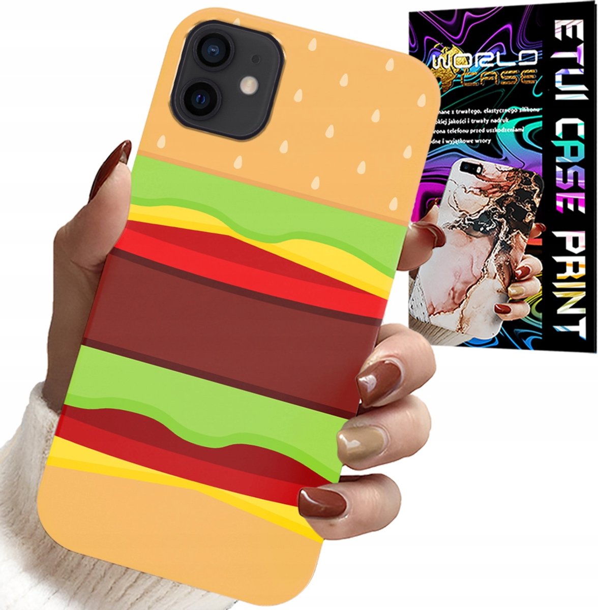 HOESJE VOOR IPHONE 12 MINI - HOESJE MET BURGER/CHEESEBURGER CADEAU