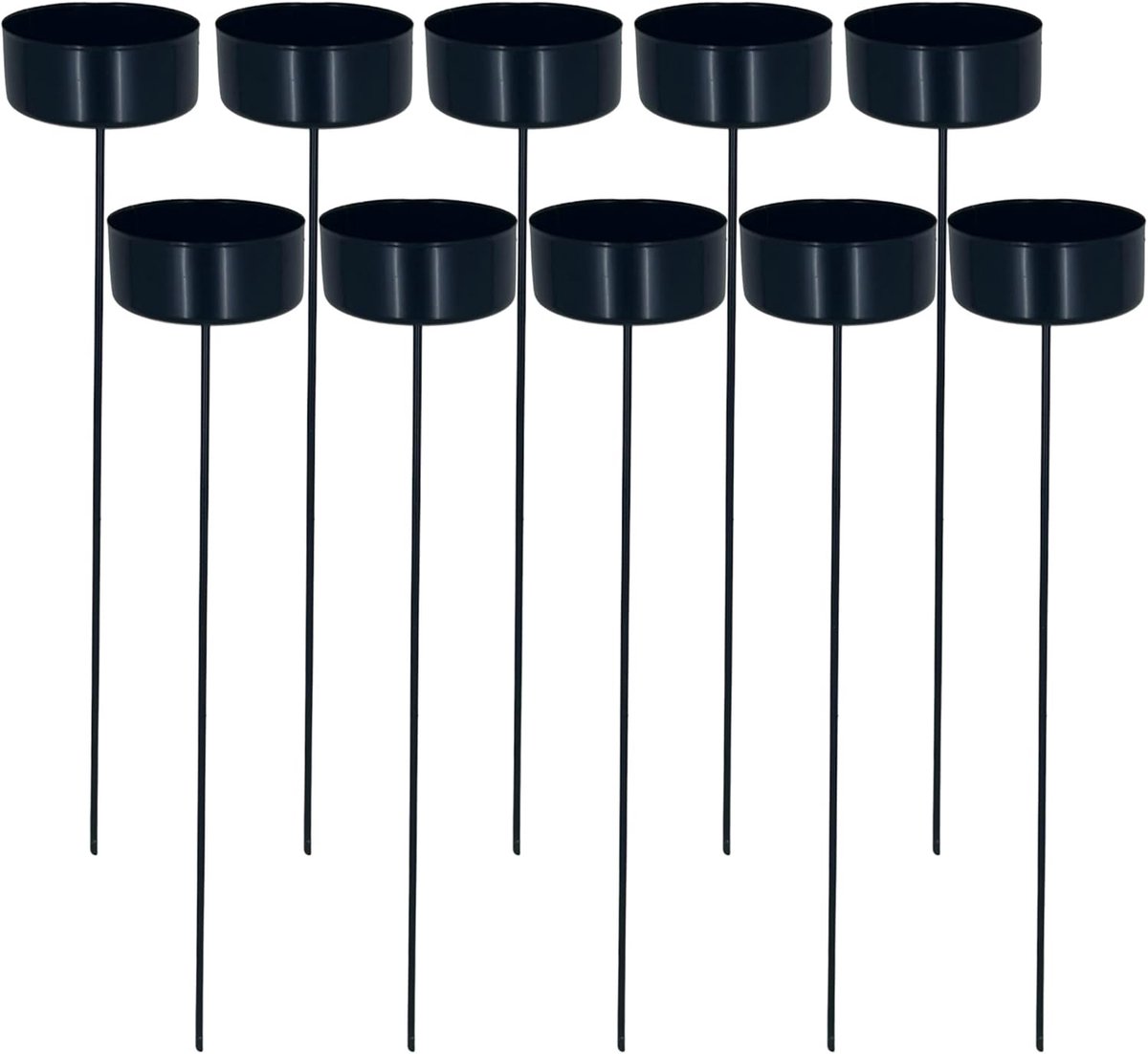 Kandelaarset 10 stuks - Theelichthouders - Kerstdecoratie - Om in te steken - Lengte 20 cm