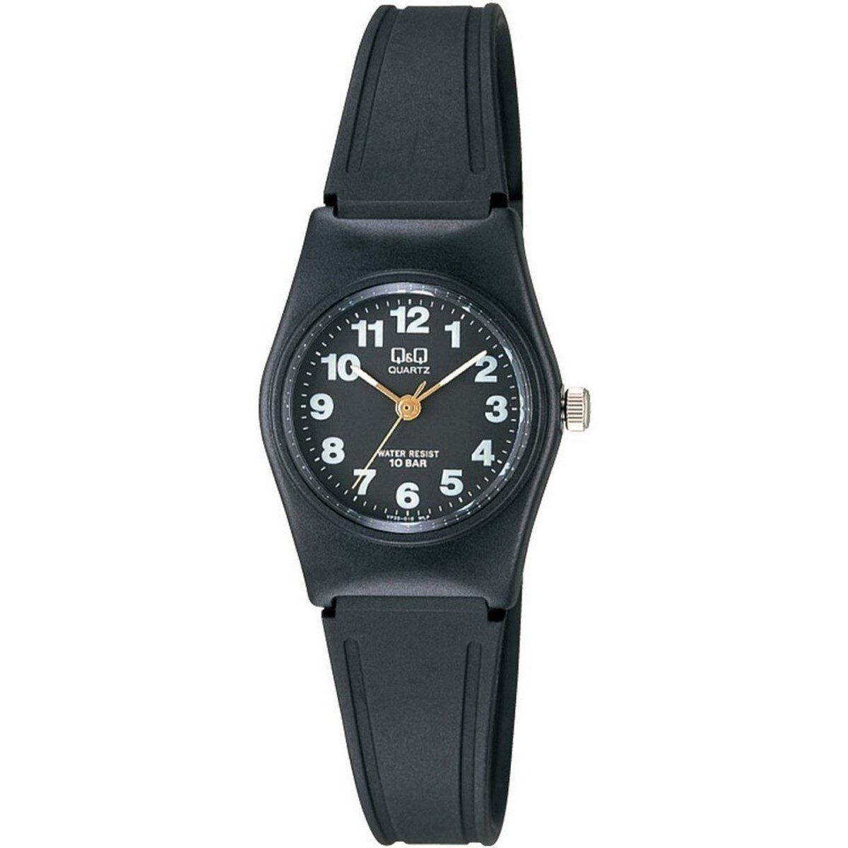 QQ VP35J010Y - Horloge - Polshorloge - Sport - Analoog - Dames - Vrouwen - Kinderen - Plastic band - Overig - Kunststof - Cijfers - Zwart