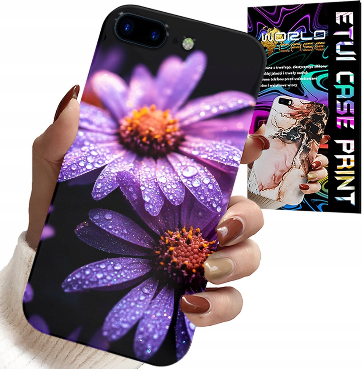 iPhone hoesje (7 Plus) - Roze madeliefjes hoesje