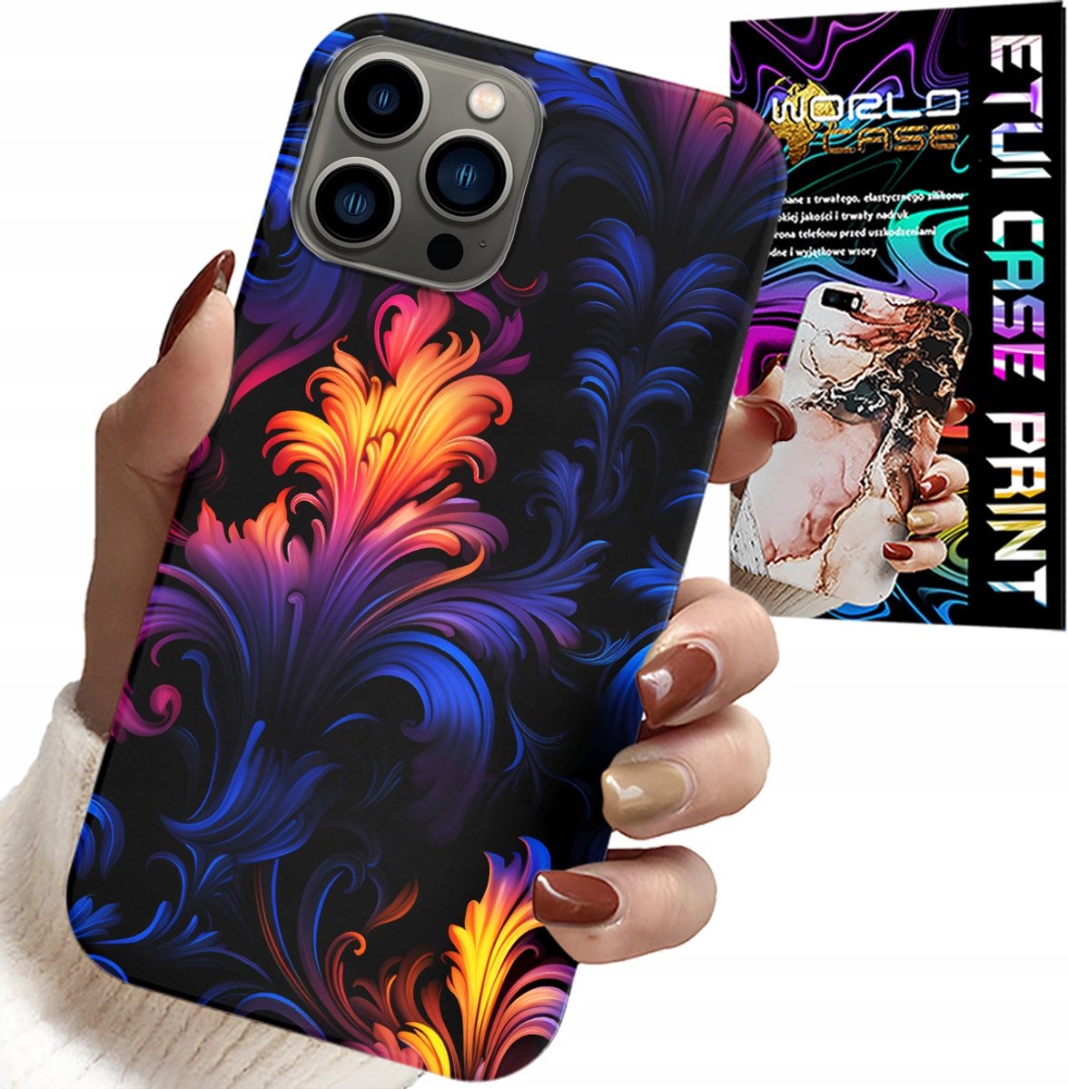 iPhone 12 Pro hoesje - Abstracte kleurrijke patronen + folie