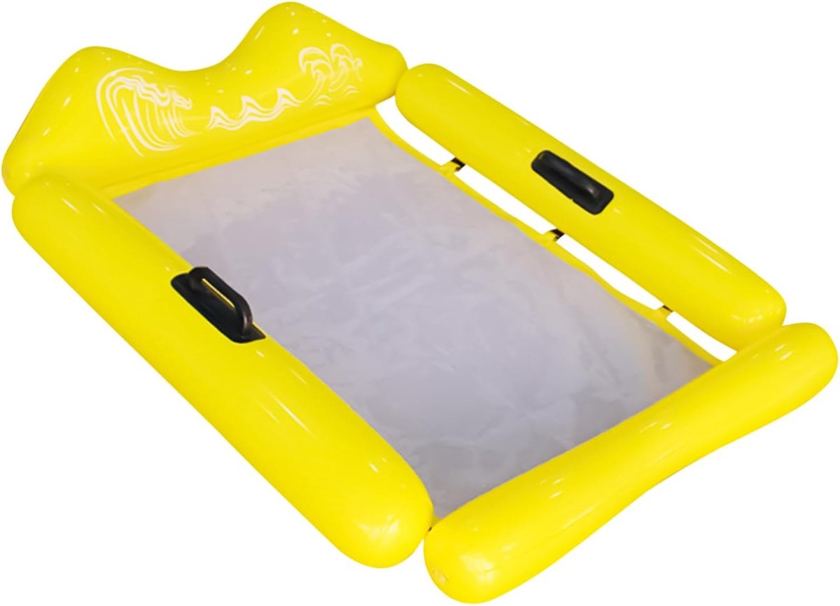 Waterhangmat Ligstoel - Zwemband Zonnebank - Ontspannen Zwemmen - Multifunctioneel Design - 78x110x15cm - Geel