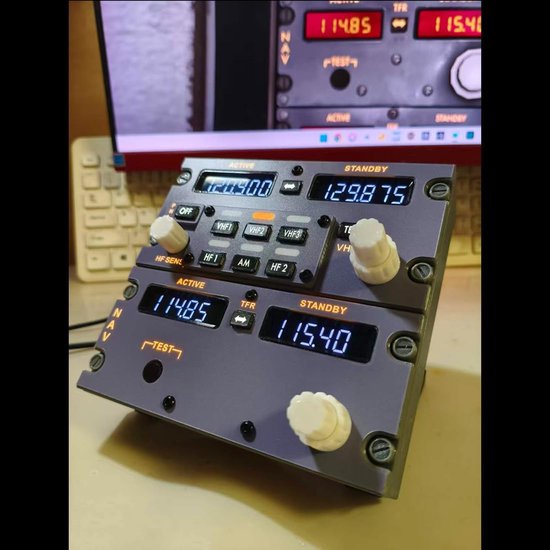 Cockpit Radio Ontvanger - Simulatie Controle - Vliegsimulator Besturing - Alle Radio Functies - 14 x 14 x 10 cm — afbeelding 3