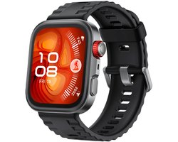 HUAWEI WATCH FIT 4 Pro - Zwart Fluorestomeer horlogeband | Ultra slank design | ECG functie | Geavanceerde sportmodi | Tot 10 dagen batterijduur | Compatibel met iOS & Android