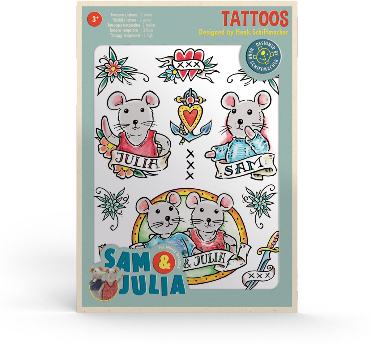 SAM AND JULIA Muizenhuis - Tattoo Stickers - 24 tattoos - 3+