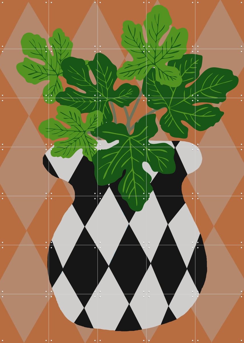 IXXI Green Plant 6, Coco de Paris - 100 x 140 cm - Gratis ophangtool - Grote wanddecoratie en posters - Modern, Illustraties, Minimalisme, Speels