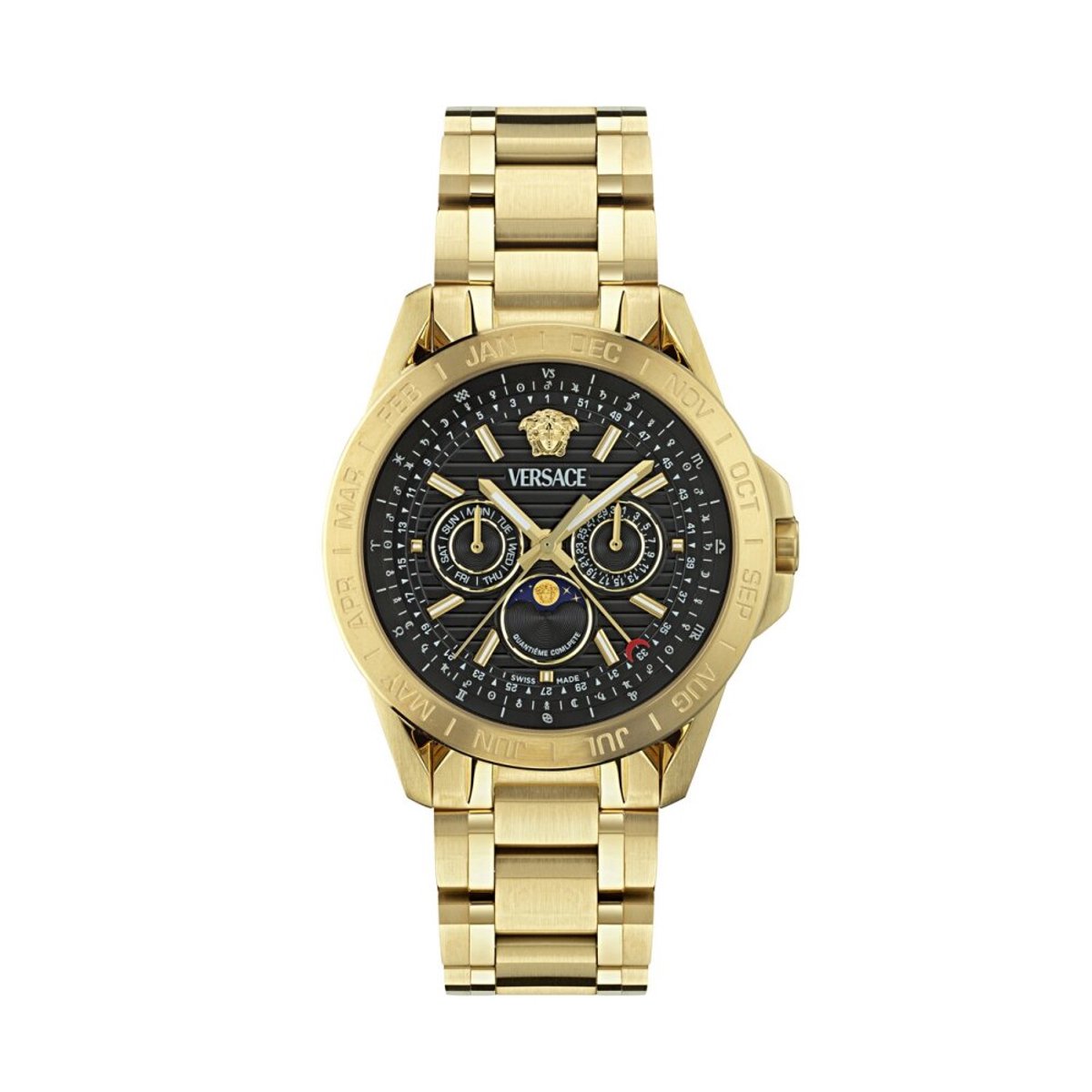Versace Galaxy Moonphase VE0K00425 Horloge - Staal - Goudkleurig - Ø 43 mm