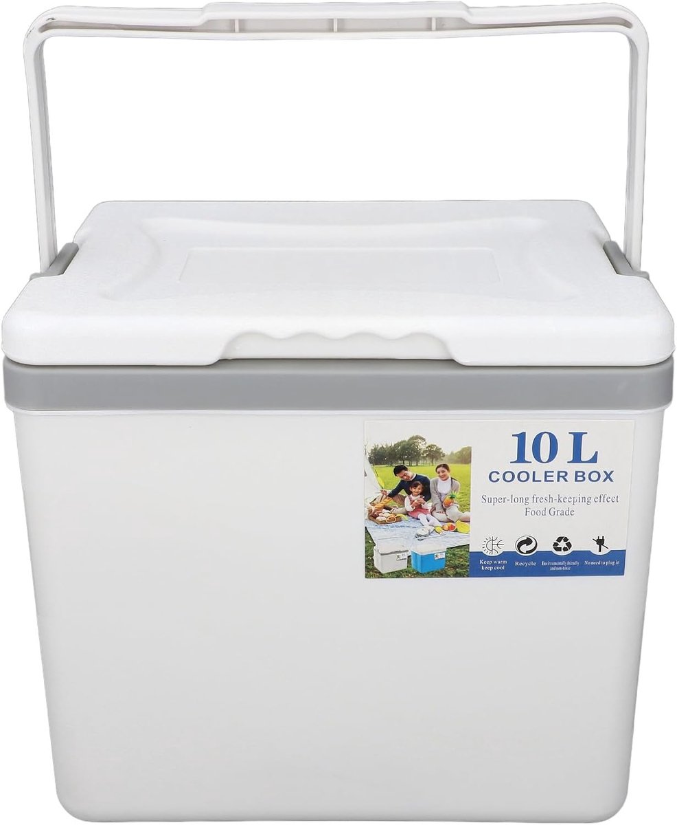 Koelere doos - Isolatiebox Koeltas - Buitenactiviteiten Kamperen - Zeer efficiënte isolatie - 10 liter capaciteit - Wit