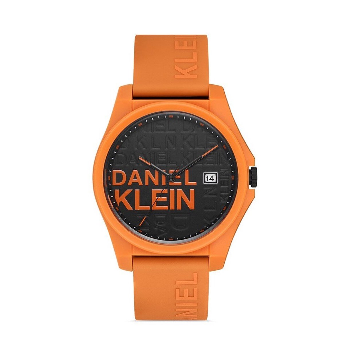 Daniel Klein DK.1.12865-4 - Horloge - Analoog - Mannen - Heren - siliconen band - rond - Oranje - Zwart