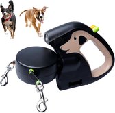 BMaobbo Intrekbare hondenriem 8 m, rollijn met beetvaste staalkabel en poepzakhouder, klitvrij design, snelrem en anti-slip handgreep, voor honden tot 35 kg, voor training, bos, strand