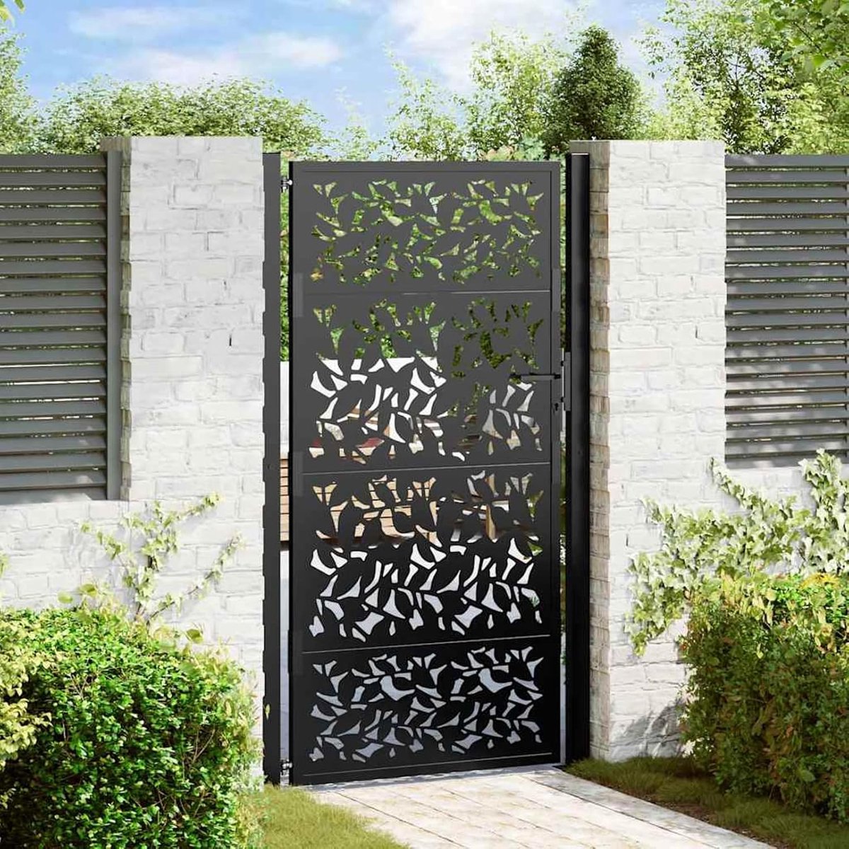 Tuinpoort Staal - Hekwerk Poort - Oprit Afsluiten - Weerbestendig Materiaal - 100x175 cm -