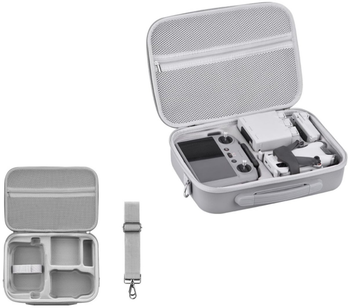 Kraftverdia Tas Voor DJI Mini 4 Pro – PU Draagtas met Grote Capaciteit – Geschikt voor RC2 Controller & Fly More Combo – Beschermende Opbergcase - voor Drone Bescherming / Opslag