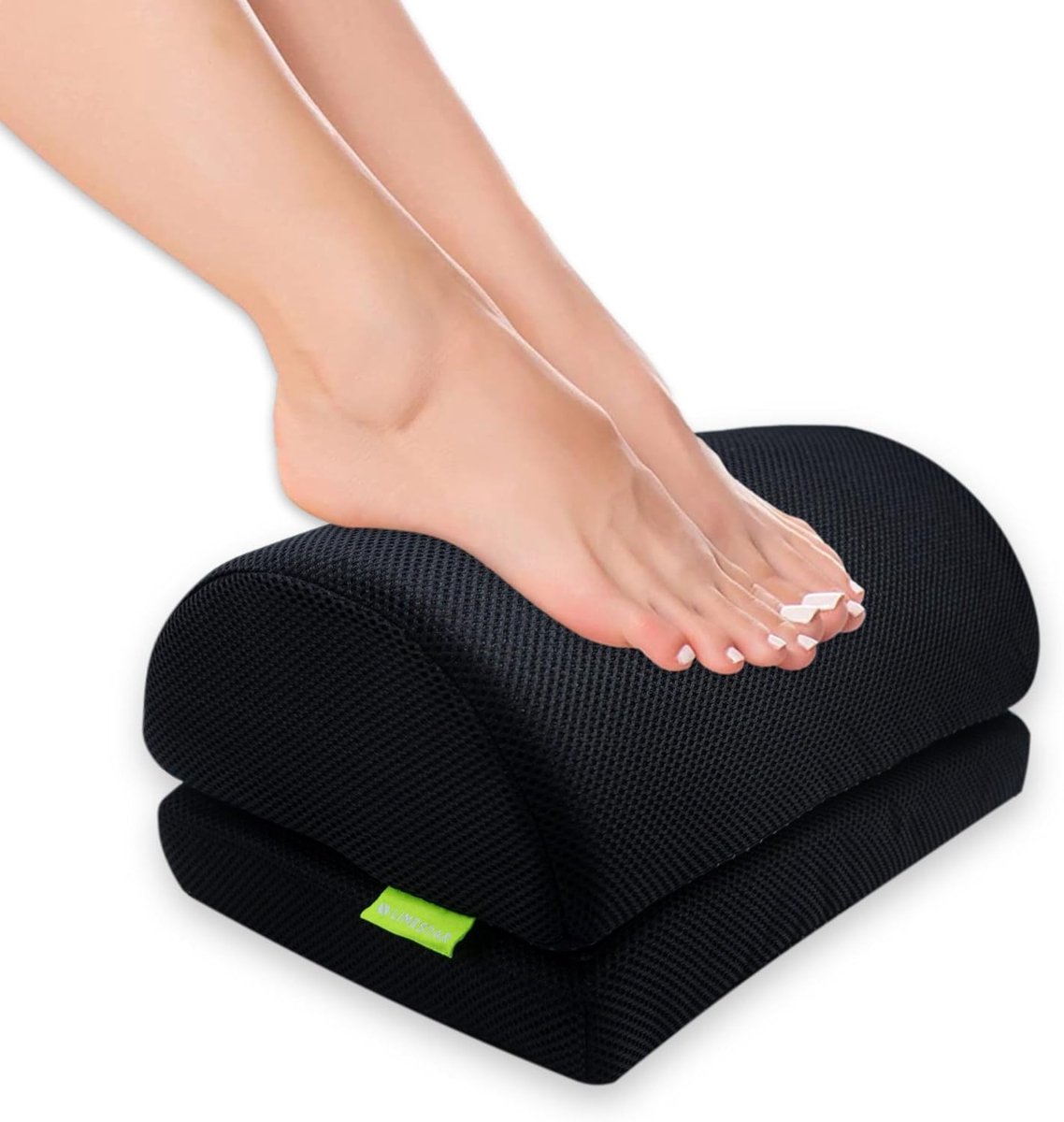 Ergonomische Voetenbank - Voetensteun Bureau - Optimale Zithouding - Traagschuim & Voetmassage - 16 x 23 x 16 cm - Grijs