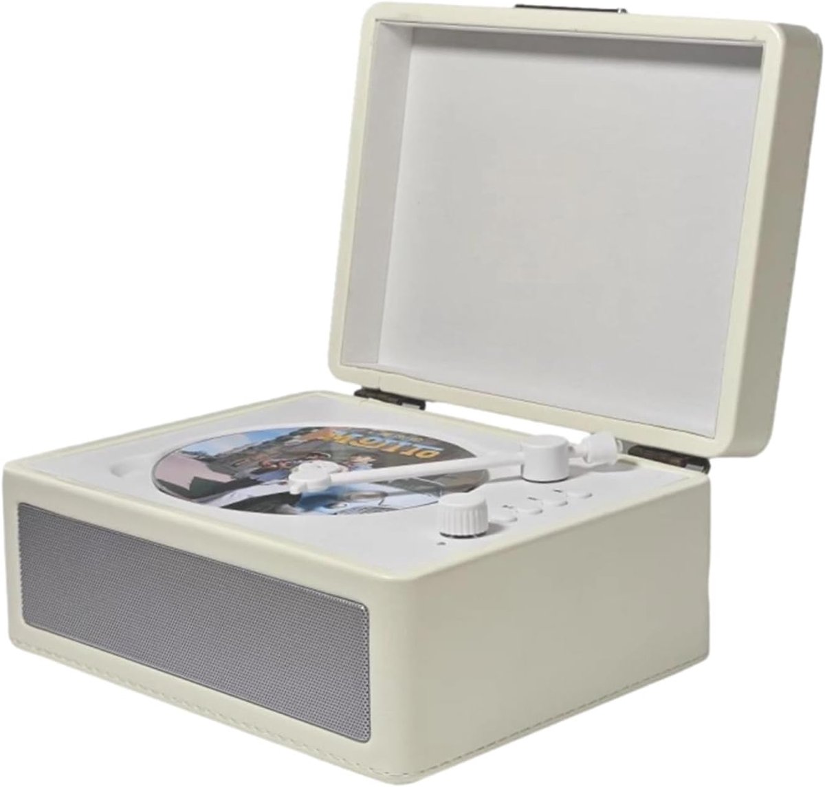 CD Speler - Draaibare platenspeler - Muziek Afspelen - Ingebouwde speakers - 245 x 23 x 14 cm - Wit
