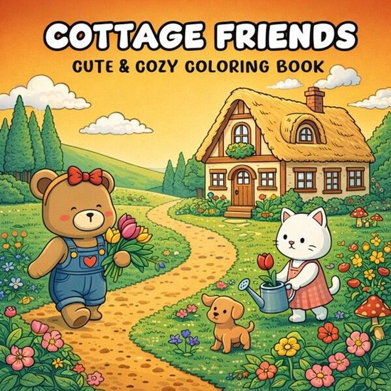 Cottage Friends: Coloring Book for Adults and Teens Featurin ... - cover
